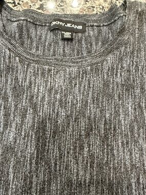 DKNY Jeans Women's Charcoal Heather Short Sleeve Sweater